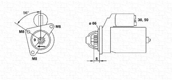 Démarreur MAGNETI MARELLI ref. 943253104010