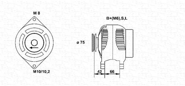 Alternateur MAGNETI MARELLI ref. 943346072010