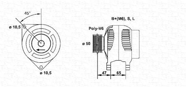 Alternateur MAGNETI MARELLI ref. 943346145010
