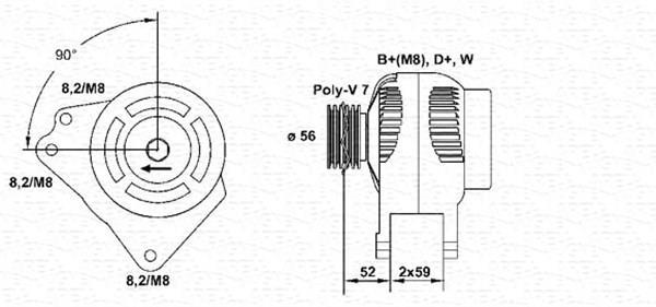 Alternateur MAGNETI MARELLI ref. 943355011010