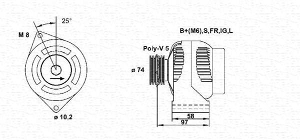 Alternador MAGNETI MARELLI ref. 943355175010