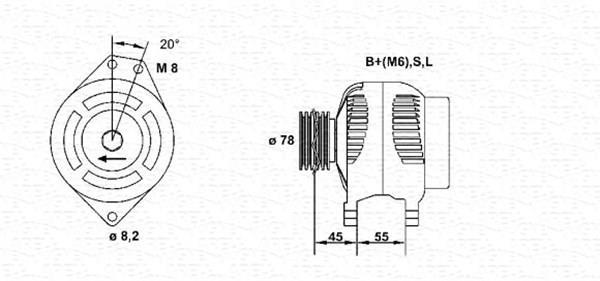 Alternateur MAGNETI MARELLI ref. 943355183010