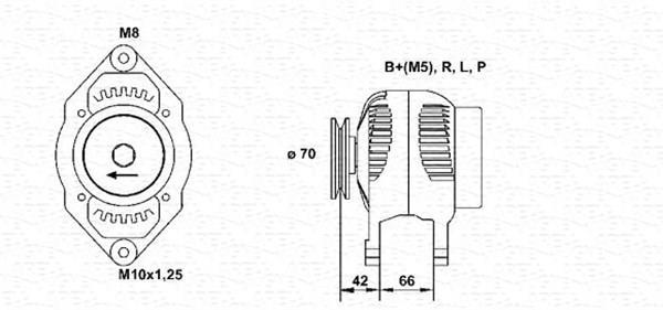 Alternateur MAGNETI MARELLI ref. 943356925010