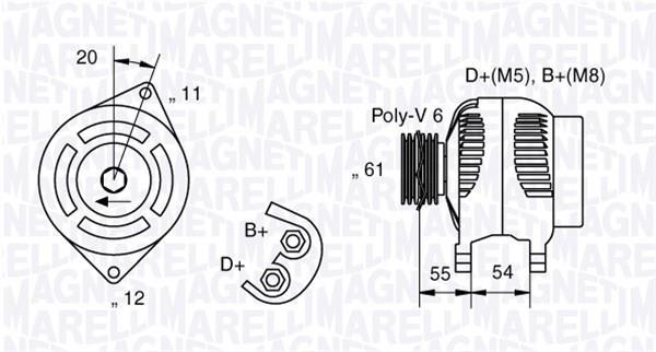 Alternateur MAGNETI MARELLI ref. 063321806010