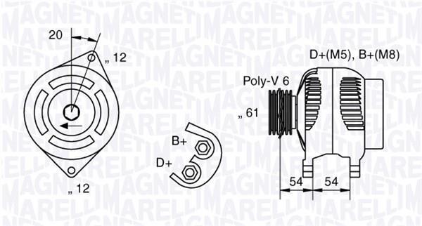 Alternateur MAGNETI MARELLI ref. 063321833010
