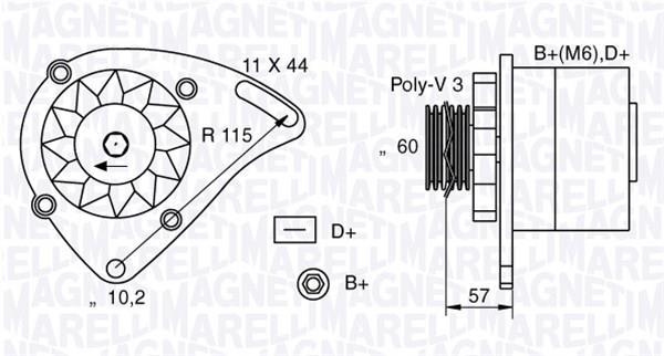 Alternador MAGNETI MARELLI ref. 063321173010