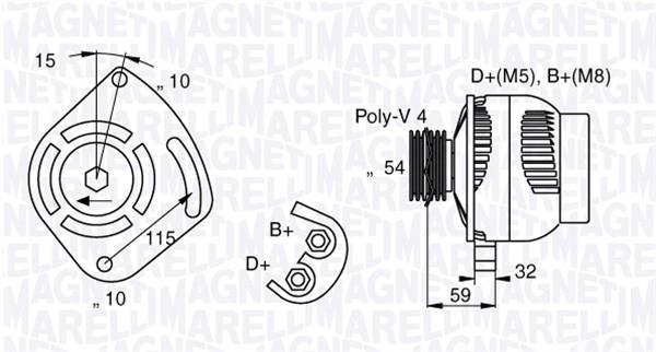Alternateur MAGNETI MARELLI 063377001010