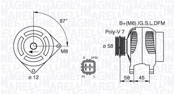 Alternateur MAGNETI MARELLI 063377435010