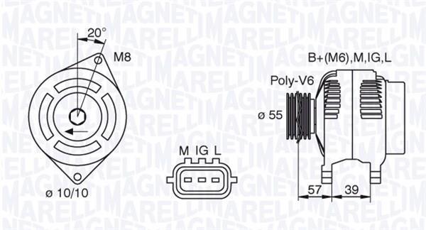 Alternador MAGNETI MARELLI 063377439010