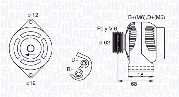 Alternateur MAGNETI MARELLI 063377490010