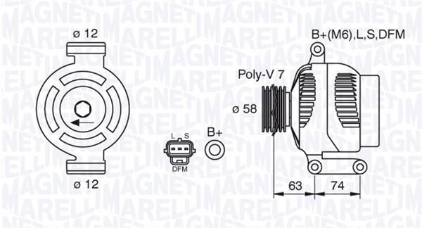 Alternateur MAGNETI MARELLI 063388502010