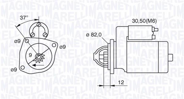 Démarreur MAGNETI MARELLI ref. 063521082040