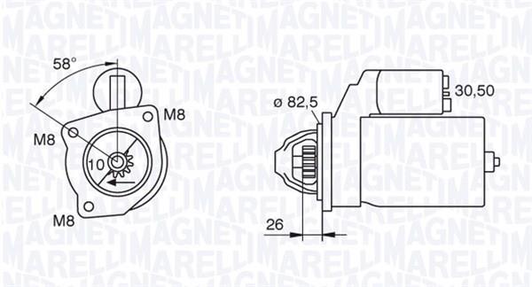 Démarreur MAGNETI MARELLI ref. 063521100250