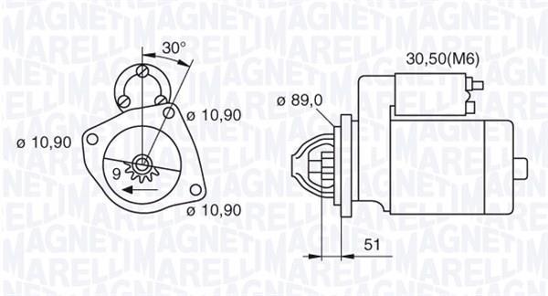 Démarreur MAGNETI MARELLI ref. 063522310030