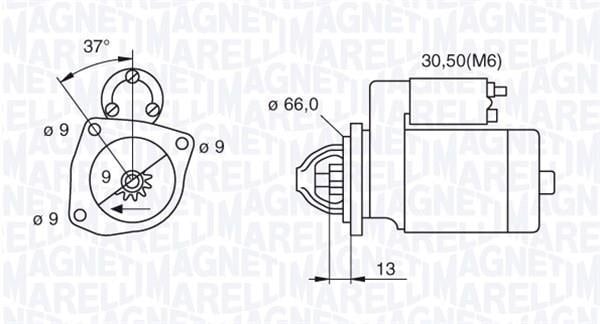 Démarreur MAGNETI MARELLI ref. 063521070660