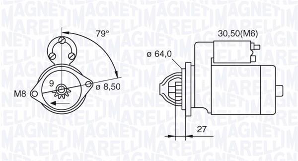 Démarreur MAGNETI MARELLI ref. 063521074370