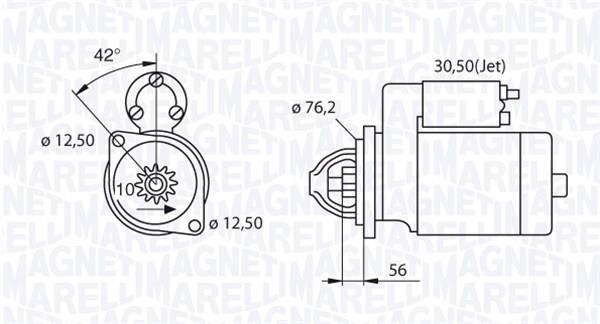 Démarreur MAGNETI MARELLI ref. 063521250420