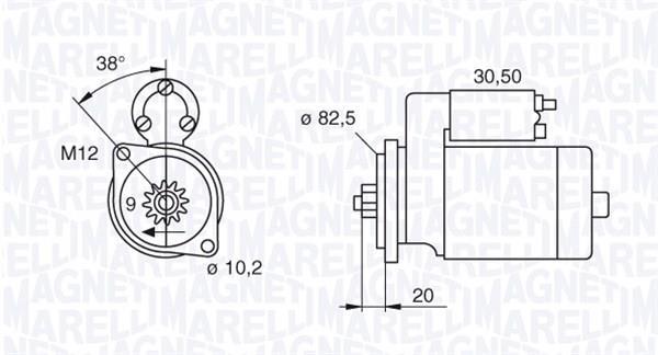 Démarreur MAGNETI MARELLI ref. 063522601010