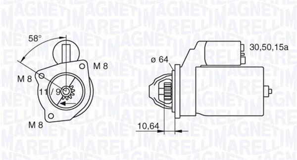 Démarreur MAGNETI MARELLI 063223101010