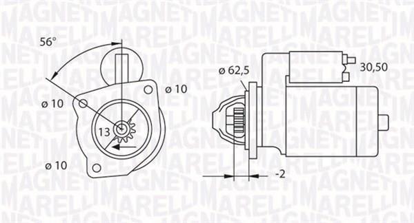 Démarreur MAGNETI MARELLI ref. 063523624010