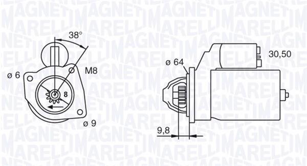 Démarreur MAGNETI MARELLI ref. 063102021010