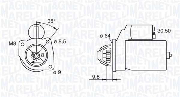 Démarreur MAGNETI MARELLI ref. 063102022010
