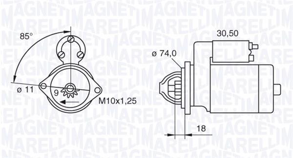 Démarreur MAGNETI MARELLI 063280049010
