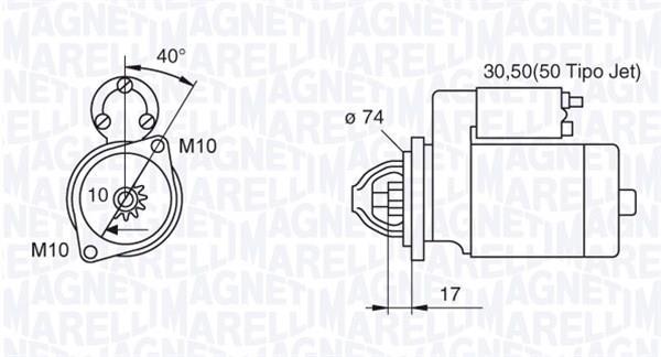 Démarreur MAGNETI MARELLI 063280057010