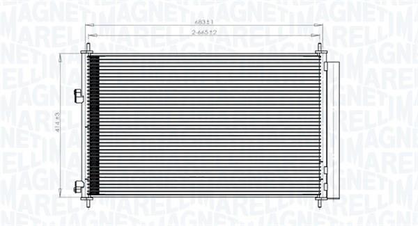 Condenseur, climatisation (Radiateur de climatisation) MAGNETI MARELLI ref. 350203742000