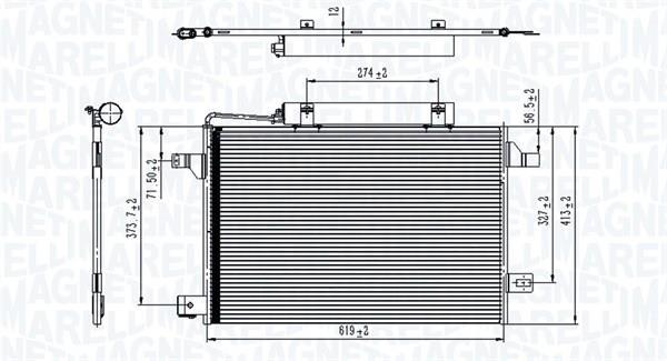 Condenseur, climatisation (Radiateur de climatisation) MAGNETI MARELLI ref. 350203745000
