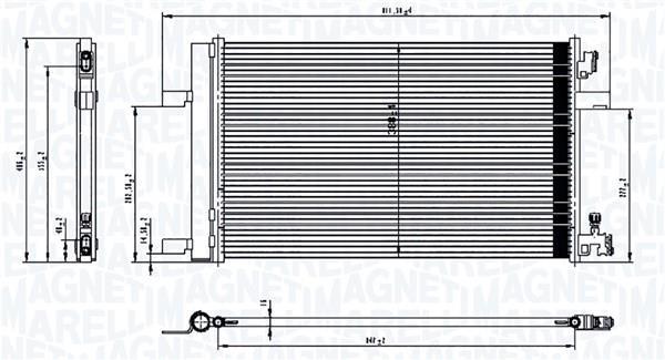 Condenseur, climatisation (Radiateur de climatisation) MAGNETI MARELLI ref. 350203760000