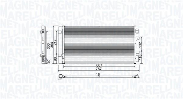 Condenseur, climatisation (Radiateur de climatisation) MAGNETI MARELLI ref. 350203762000