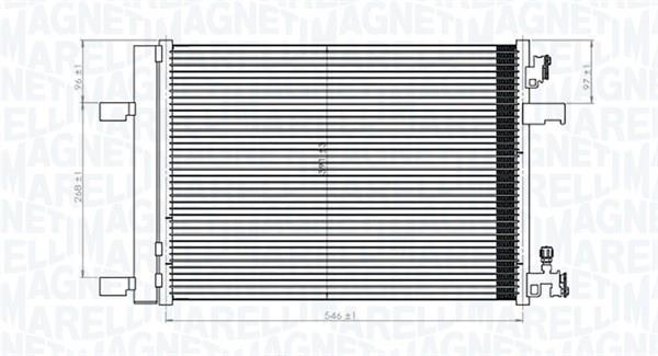 Condenseur, climatisation (Radiateur de climatisation) MAGNETI MARELLI ref. 350203769000