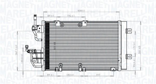 Condenseur, climatisation (Radiateur de climatisation) MAGNETI MARELLI ref. 350203771000