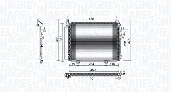 Condenseur, climatisation (Radiateur de climatisation) MAGNETI MARELLI ref. 350203790000