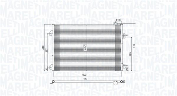 Condenseur, climatisation (Radiateur de climatisation) MAGNETI MARELLI ref. 350203803000
