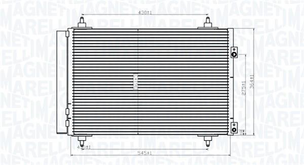 Condenseur, climatisation (Radiateur de climatisation) MAGNETI MARELLI ref. 350203820000