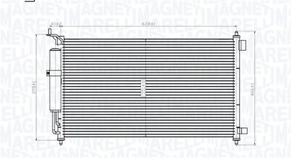 Condenseur, climatisation (Radiateur de climatisation) MAGNETI MARELLI 350203829000