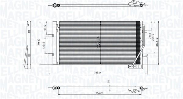 Condenseur, climatisation (Radiateur de climatisation) MAGNETI MARELLI ref. 350203842000