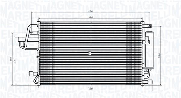 Condenseur, climatisation (Radiateur de climatisation) MAGNETI MARELLI ref. 350203843000