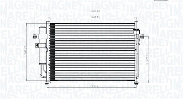 Condenseur, climatisation (Radiateur de climatisation) MAGNETI MARELLI ref. 350203846000