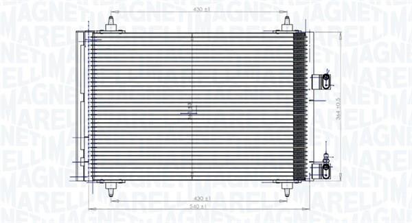 Condenseur, climatisation (Radiateur de climatisation) MAGNETI MARELLI ref. 350203849000