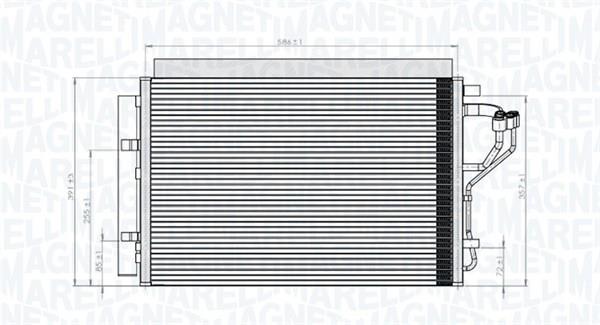 Condenseur, climatisation (Radiateur de climatisation) MAGNETI MARELLI ref. 350203851000