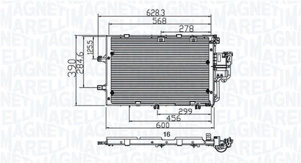 Condenseur, climatisation (Radiateur de climatisation) MAGNETI MARELLI ref. 350203891000