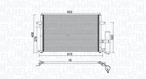 Condenseur, climatisation (Radiateur de climatisation) MAGNETI MARELLI ref. 350203912000