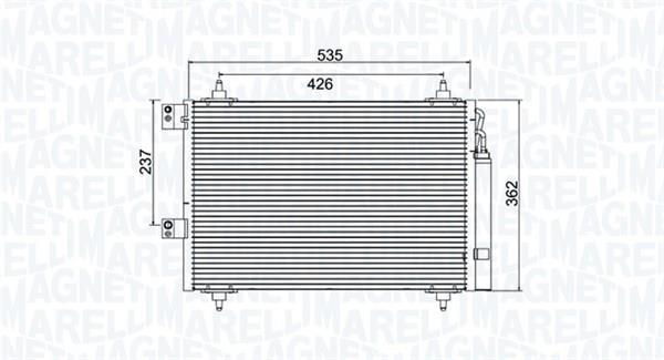 Condenseur, climatisation (Radiateur de climatisation) MAGNETI MARELLI ref. 350203936000