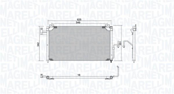 Condenseur, climatisation (Radiateur de climatisation) MAGNETI MARELLI ref. 350203939000