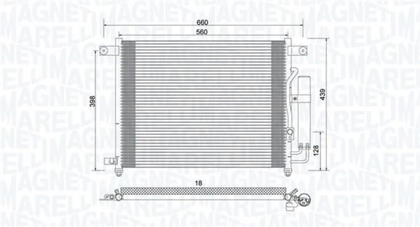 Condenseur, climatisation (Radiateur de climatisation) MAGNETI MARELLI 350203943000