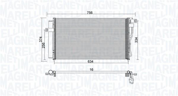 Condenseur, climatisation (Radiateur de climatisation) MAGNETI MARELLI 350203953000