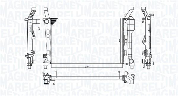 Radiateur moteur (Radiateur de refroidissement) MAGNETI MARELLI ref. 350213126200